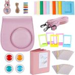 Guangdong Spirit Fujifilm Instax Mini 9 ve 8 Için Aksesuar Kitiayarlanabilir Kayışlı Kamera Kılıfı Içeriralbümselfie Lensi4 Renk Köknar5 Masa Çerçevesidaha - Siyah