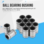 Guangdong Spirit Gravür Makinesi Için 12PC LM8UU 8mm Lineer Hareket Rulmanları Bilyalı Rulman - Siyah
