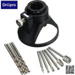 Guangdong Spirit Pratik Drillpro 6 Adet Hss Ahşap Freze Çapakları + 1 Matkap Oyma Döner Bulucu + Dremel Için Matkap Ucu
