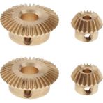 Guangdong Spirit Takım/4 Adet 0,5 Modül Pirinç Konik Dişli 20/40 Diş 3/6 mm Çap Iç Delik - Siyah