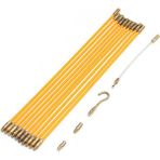 Guangdong Spirit Yeni 10X4MM 1m Fiberglas Kablo Çubuk Elektrik Itme Çektirme Kanalı Rodder Balık Bant Kiti - Siyah