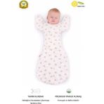 Guaraz %100 Organik Pamuk Yumuşacık Dokulu Bebek Kundak - Eldiven Manşetli Fermuarlı Uyku Tulumu - Beyaz - Pembe - 3 - 6 Ay