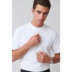 Guaraz Old Money Erkek %100 Pamuklu Yumuşak Kumaşlı Yuvarlak Yakalı Oversize Basıc T-Shirt - Beyaz - XL