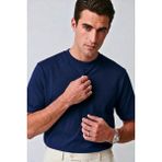 Guaraz Old Money Erkek %100 Pamuklu Yumuşak Kumaşlı Yuvarlak Yakalı Oversize Basıc T-Shirt - Lacivert - 2XL