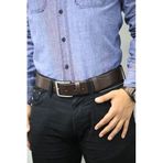 Guard 4.5 cm Kahverengi Erkek Deri Kemer