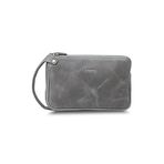 Guard Antik Gri Unisex Çift Fermuarlı El Çantası