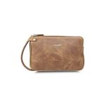 Guard Antik Taba Unisex Çift Fermuarlı El Çantası