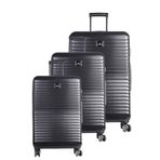 Guard GRD2403XW22547 Siyah Polikarbon Kırılmaz 3'lü Seyahat Valizi Set