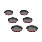 Guardini Mini Tart Kalıbı Seti 6'lı 12 cm Granit Kırmızı Yapışmaz Kaplama Özelliği ile