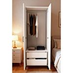 Gubimo 102-2 Kapılı Modüler Kapalı 2 Çekmceli Gardırop ,beyaz