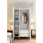 Gubimo 106-gardırop 3 Kapılı,4 Raflı Ve Gizli 2 Çekmeceli Elbise Dolabı /beyaz