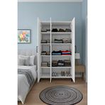 Gubimo 107-gardırop 3 Kapılı,8 Raflı Elbise Dolabı /beyaz