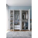 Gubimo 116-Gardırop 5 Kapılı,4 Raflı,2 Çekmeceli ,2 Askılıklı Elbise Dolabı /beyaz