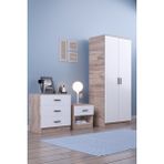 Gubimo Abete 2 Kapili Gardirop +1 Çekmeceli Komodin +3 Çekmeçeli Şifoniyer/atlantik Çam-Beyaz - Atlantik Çam - Beyaz