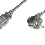 Güç Kablosu, Schuko 90 Derece Açılı Erkek - C13 Dişi, 5 Metre, H05Vv-F3G 1.0Qmm, Siyah Renk