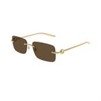Gucci GG 1703S 004 55 Gold-Metal Dikdörtgen Unisex Güneş Gözlüğü