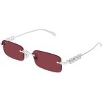 Gucci Gg 1804S 004 52 Unisex Dikdörtgen Gri Metal Güneş Gözlüğü