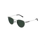 Gucci GG 1875S 002 48 Unisex Oval Gri Metal Güneş Gözlüğü
