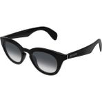 Gucci GG 1934S 001 47 Unisex Oval Degrade Siyah Kemik Güneş Gözlüğü