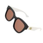 Gucci GG0998S Siyah Beyaz Turuncu Kahverengi Kadın Güneş Gözlüğü
