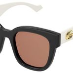 Gucci GG0998S Siyah Beyaz Turuncu Kahverengi Kadın Güneş Gözlüğü