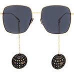 Gucci GG1031S 009 59-16 Kadın Füme Mat Camlı Altın Metal Kare Güneş Gözlüğü