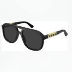 Gucci GG1188S 001 Siyah/Gri Pilot Polarize Unisex Güneş Gözlüğü