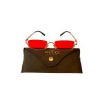 Gucci Kırmızı Cam Yarı Çerçeveli Kadın Güneş Gözlüğü New Season