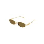 Gucci Oval Güneş Gözlüğü, M, GG 1802S, Altın, kadın