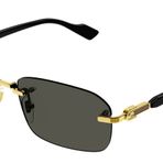 GUCCI Unisex GG1221S Altın Çerçevesiz Güneş Gözlüğü, Tek Ebat, stlo5846, siyah, üniseks-yetişkin