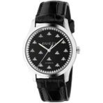 Gucci YA126380 Unısex Kol Saati - Siyah - Gri