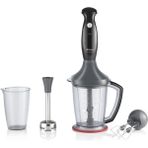 Güçlü 1000 W El Blender Seti, Siyah, Kullanışlı ve Dayanıklı Tasarım - Ahşap