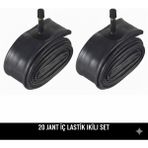 Güçlü Bisiklet Motosiklet 20 Jant Iç Lastik 2'li Set - 20X1.75 / 2.125 Uyumlu - Oto Kalın Sibop 2 Adet Bisiklet Iç Lastiği