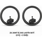 Güçlü Bisiklet Motosiklet 24 Jant Lastik Seti - 2 Dış Lastik 24X1.95 + 2 Iç Lastik Oto Kalın Sibop - Takım Bisiklet Lastiği
