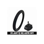 güçlü bisikletmotosiklet 20 Jant Bisiklet Lastik Seti - 1 Dış + 1 İç Lastik - 20 x 2.125 - Dişsiz Asfalt Yol Tipi