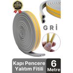 Güçlü Kendinden Yapışkanlı Kapı Pencere Soğuk Hava Geçirmez Yalıtım İzolasyon Gri Fitil 6 Metre