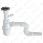 Güçlü Taslı Körüklü Tek Çatal Çamaşır Çıkışlı Lavabo Sifonu