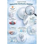 Güçlü Vantuzlu Askı 4’Lü Set. Delme Gerektirmeyen Duvar Askısı, Banyo Mutfak Duş Lavabo İçin, Cam Seramik Uyumlu, İz Bırakmaz Kaymaz