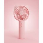 Gucso Taşınabilir Şarjlı Mini Fan USB Vantilatör Sessiz Güçlü El Tipi Yazlık Portatif Serinletici - Pembe