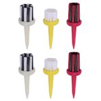 GUDEKIKL 6 Adet Golf Tişörtleri Fırçası, Düşük Dirençli Golf Antrenman Tişörtleri, 3 Renkli Fırça Tipi Plastik Golf Tişörtleri, 52/57/62 mm Dış Mekan Golf Aksesuarları için Farklı Yükseklikte