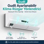 Gudli Ayarlanabilir Klima Rüzgar Yönlendirici Teleskopik Siperlik 46,2-80,4 cm Direkt Hava Önleyici