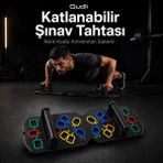Gudli Katlanabilir Renk Kodlu Şınav Tahtası Çok Amaçlı Üst Vücut Antrenman Aleti - Siyah