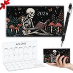 Gueevin 2026 Kalem ile Çanta için Cep Takvimi Küçük Cep Planlayıcısı Kullanışlı Haftalık Aylık Planlayıcı Günlük Yazma Defter Noel Yeni Yıl Hediyesi Kız Arkadaş Kadın (Tarot İskeleti, Siyah)