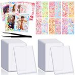 Gueevin 50 Adet Kpop Kart Kılıfı Seti 25 Adet Idol Fotoğraf Kartı Koruyucu 6,6 x 9,4 cm Sert Şeffaf Kart Tutucu ve 24 Yaprak Şerit Çıkartmalar Fotoğraf Kartı Albüm Kartları için Kendin Yap (Sevimli)