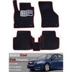 Guerrino Chevrolet Cruze (2008-2014) Uyumlu Eva Paspas Tam Set–araca Özel,su Geçirmez,kolay Montaj - Siyah - Bordo