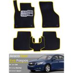 Guerrino Chevrolet Cruze (2008-2014) Uyumlu Eva Paspas Tam Set–araca Özel,su Geçirmez,kolay Montaj - Siyah - Sarı