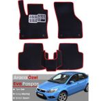 Guerrino Ford Focus 2 Hatchback (2005-2011) Uyumlu Eva Paspas Tam Set–araca Özel,su Geçirmez - Siyah - Kırmızı
