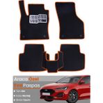 Guerrino Ford Focus 4 HATCHBACK-(2019-2023) Uyumlu Eva Paspas Tam Set–araca Özel,su Geçirmez - Siyah - Turuncu