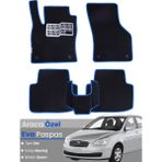 Guerrino Hyundai Accent Era (2005-2011) Uyumlu Eva Paspas Tam Set–araca Özel,kolay Montaj,su Geçirmez - Siyah - Mavi