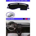 Guerrino Hyundai Accent Yumurta Kasa 1993-1999 Için Uygun Torpido Koruma Halısı Siyah Kenar Renk Mavi